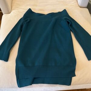 Anthropologie Teal Off-Shoulder Women's Sweater